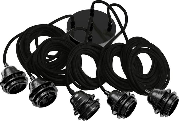 Lampfitting voor plafond - Zwart - 5 fittings