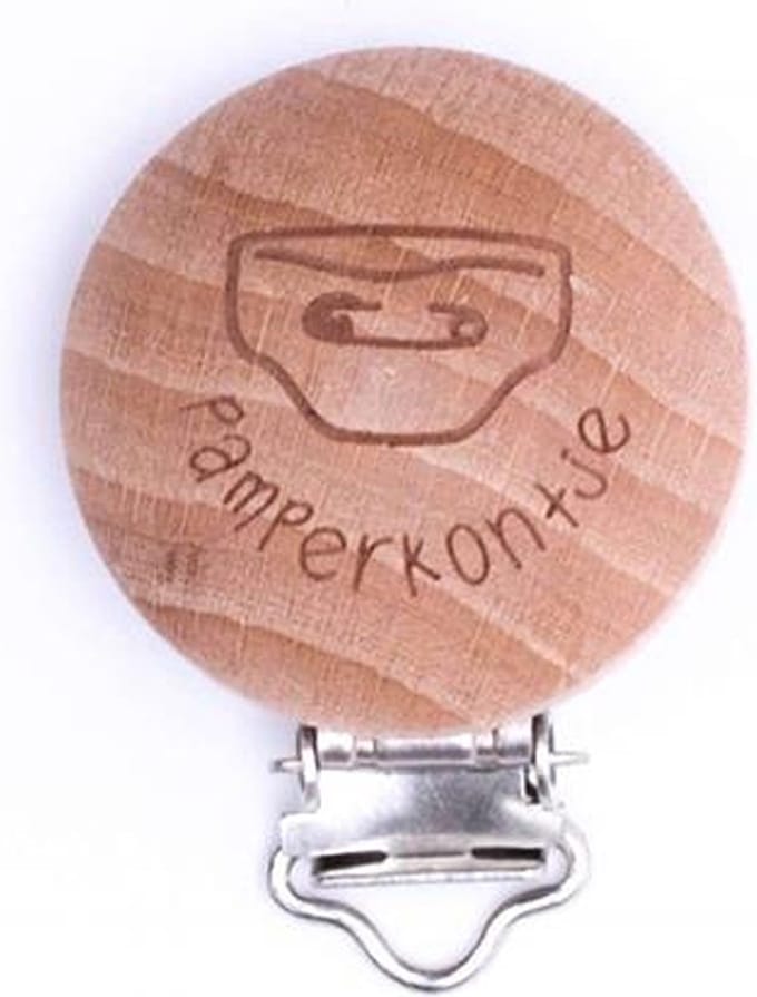 Durable Houten Speenclips 2 stuks Pamperkontje