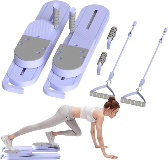 Pilatesbord Set - Buikspierapparaat Core - Rompkracht Training - Modulaire Opbouw - 75 cm - Paars
