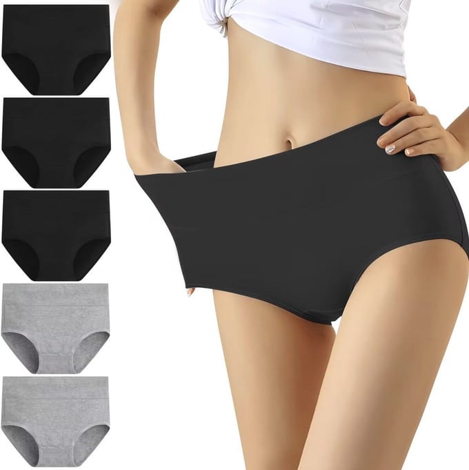 Dames Ondergoed Set van 5 - Katoenen Hoge Taille Slips