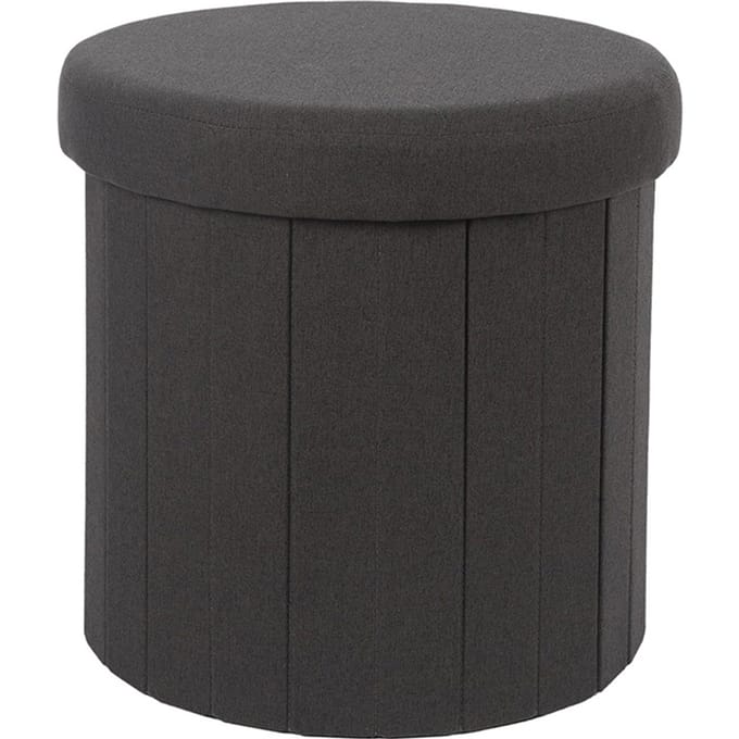 Uniquely Poef + Opbergbox Ø 38 cm Heather Zwart
