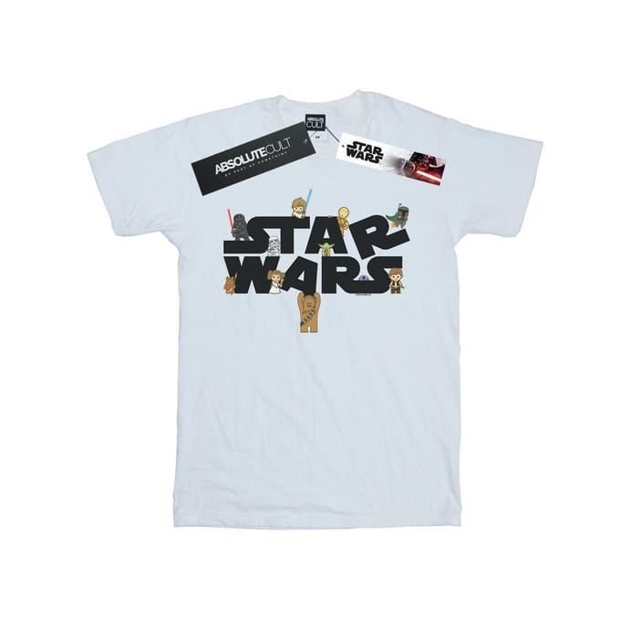 Star Wars Heren Kiddie Logo T-Shirt (Wit)