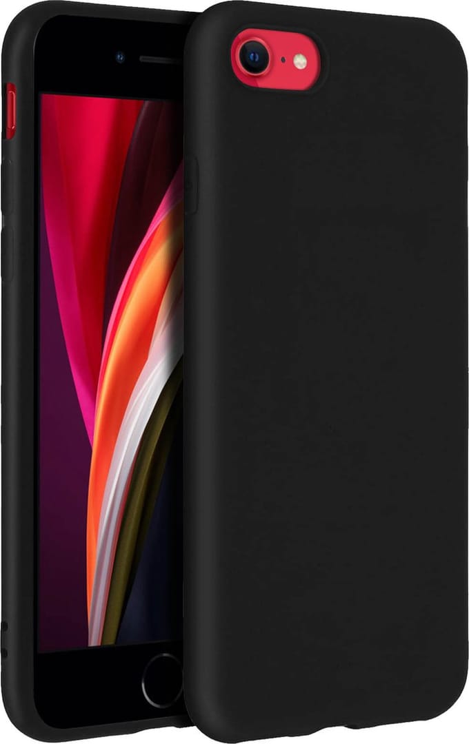 Forcell, Hoes Geschikt voor iPhone SE 2022 / 2020 et 8 / 7 Soft Touch siliconengel, Zwart
