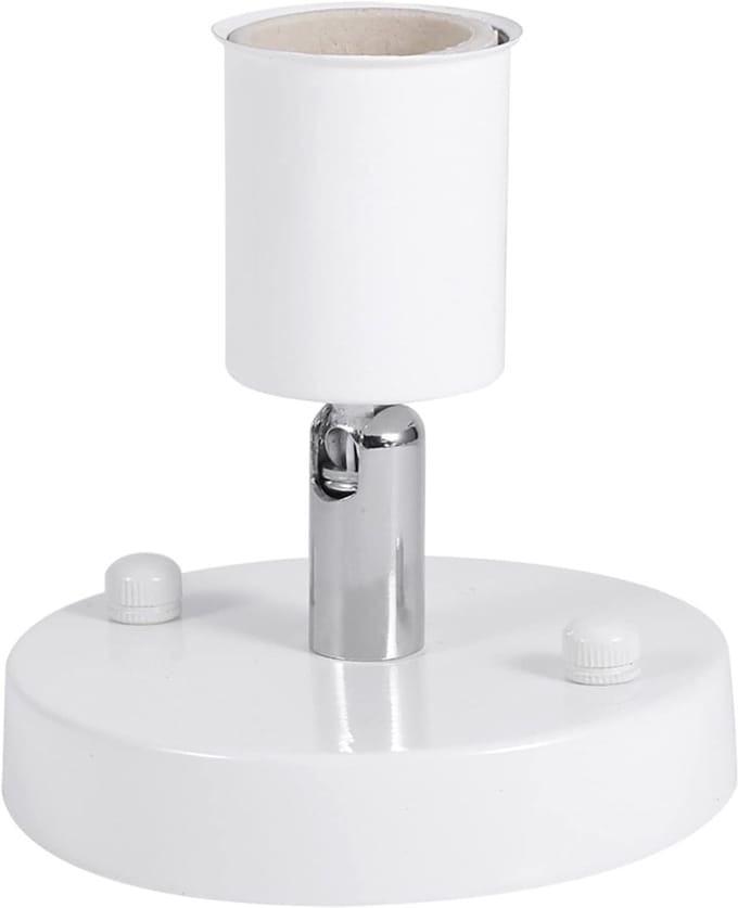 Lamp Holder - E27 Modern Vintage - Ceiling Light - 180° Rotatable - Wall Lamp Socket (White)