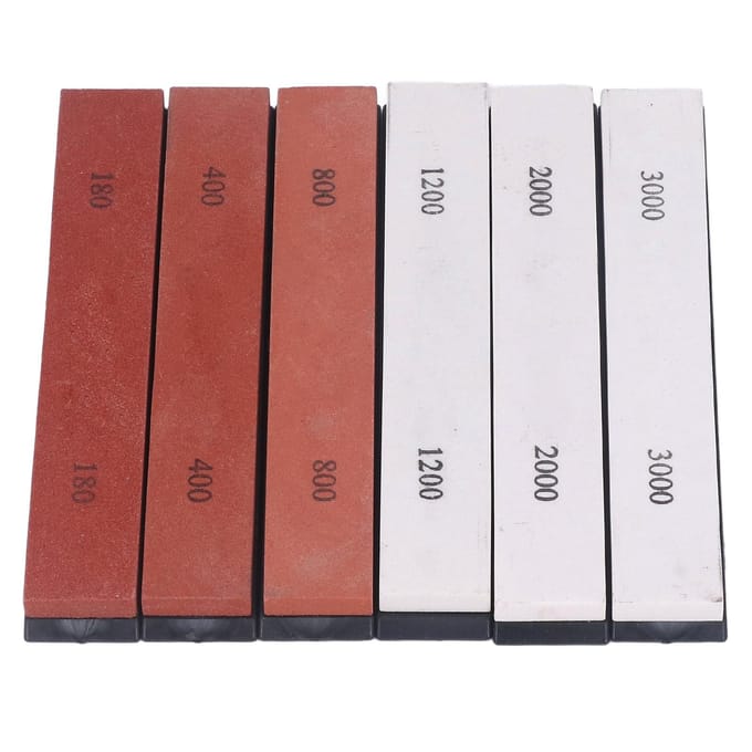 6 STUKS Messenslijpsteen 180 400 800 1200 2000 3000 Korrel Wetsteen Messenslijper voor Lemmet white