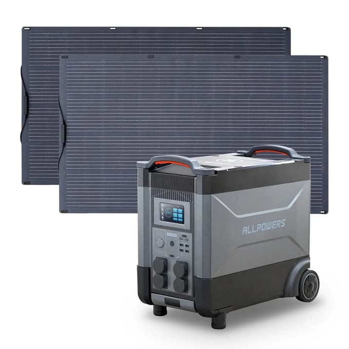 ALLPOWERS Zonnegeneratorset 4000W (R4000 + SF200 200W flexibel zonnepaneel) - R4000+2PCS SF200 200W zonnepaneel