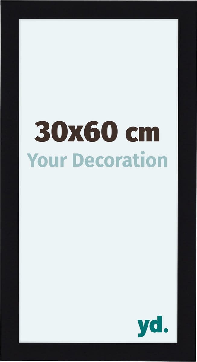 Your Decoration - Fotolijst 30x60 cm - MDF - Zwart Hoogglans - Como