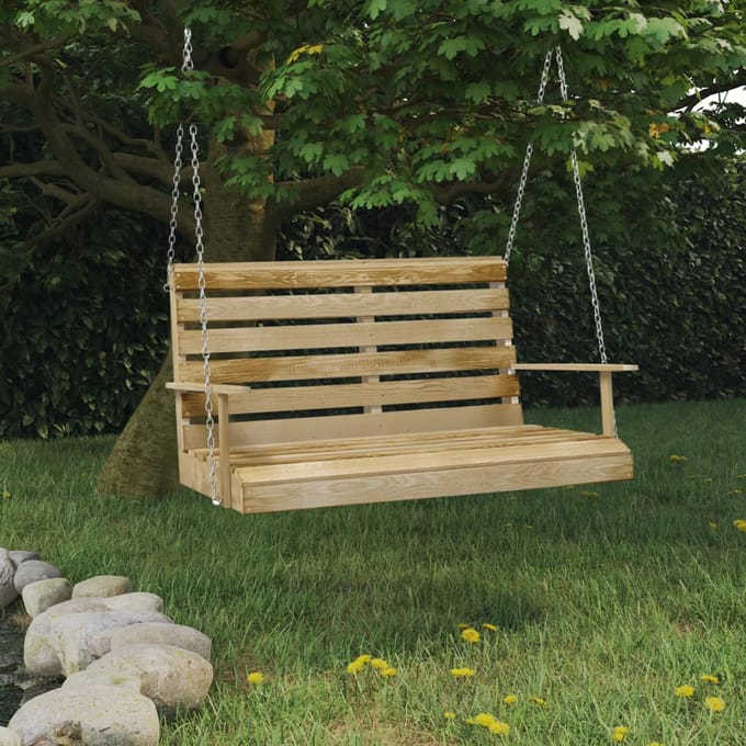 vidaXL - Schommelbank - 110 - cm - geïmpregneerd - grenenhout