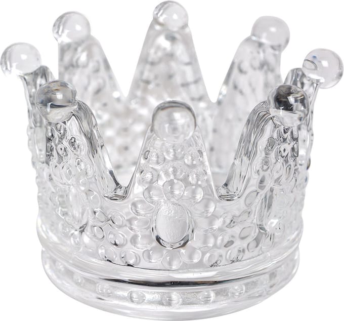 Clayre & Eef Waxinelichthouder Kroon Ø 7x5 cm Transparant Glas