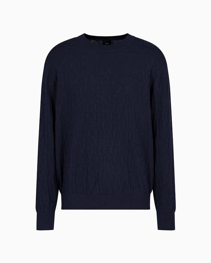 Armani Exchange Donkerblauw Gebreide Pullover