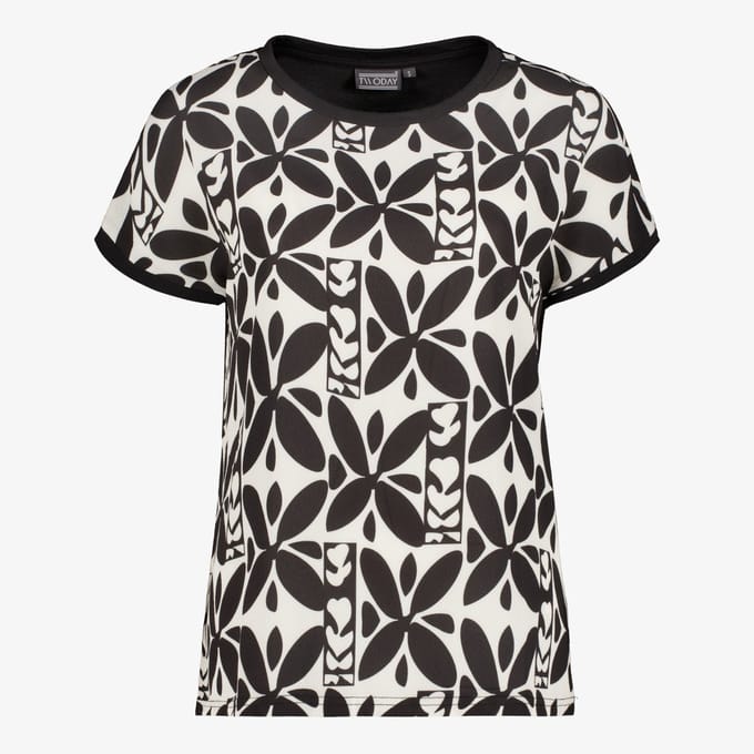TwoDay dames T-shirt met print zwart wit - Maat M