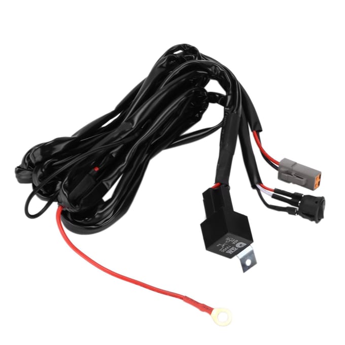 Faisceau de câblage 40A 12V Modification de phare LED DT Remplacement d'interface pour Jeep black