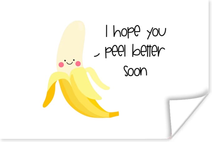 Poster Beterschap - Quotes - Banaan - 90x60 cm