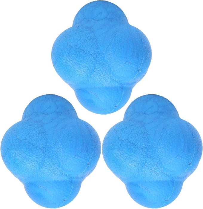 Reactiebal Set - Trainingsballen Behendigheid - Verbeter Reactiesnelheid - Onvoorspelbare Stuiter - 7 cm - Blauw