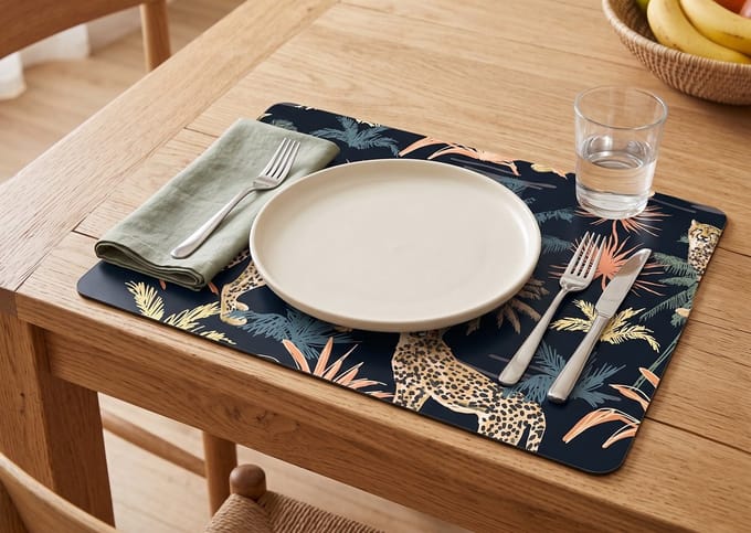 Placemat vinyl | safari | 4 stuks