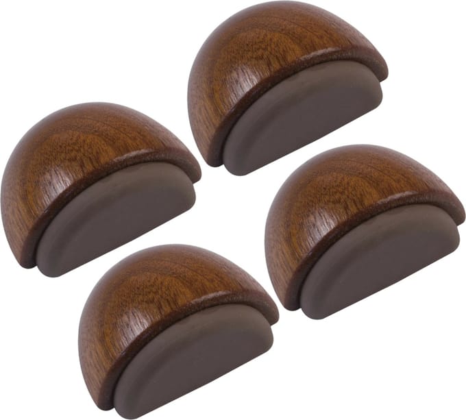 AMIG Deurstop/deurmagneet - 4x - D48mm - zelfklevend - hout