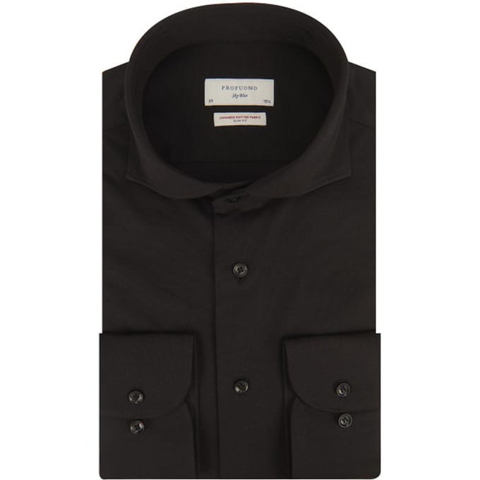 Profuomo Japanese knitted overhemd met lange mouwen