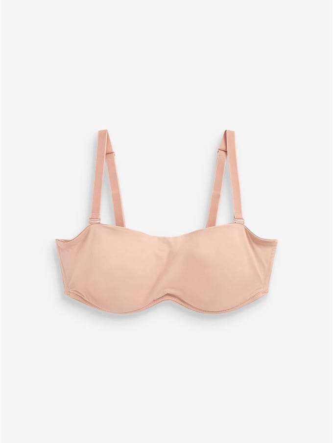 Next - Dames - Niet-gewatteerde, strakke strapless en multifunctionele bandeau-bh DD+ - Huidkleur