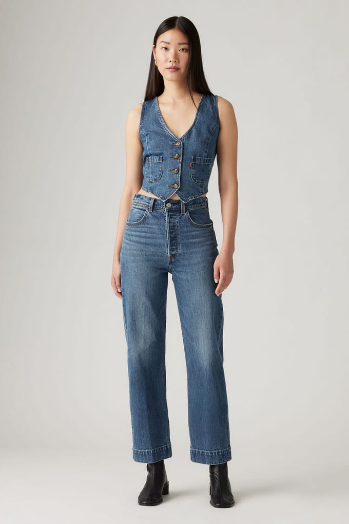 Straight Jeans Levis RIBCAGE STR ANK TAILORED