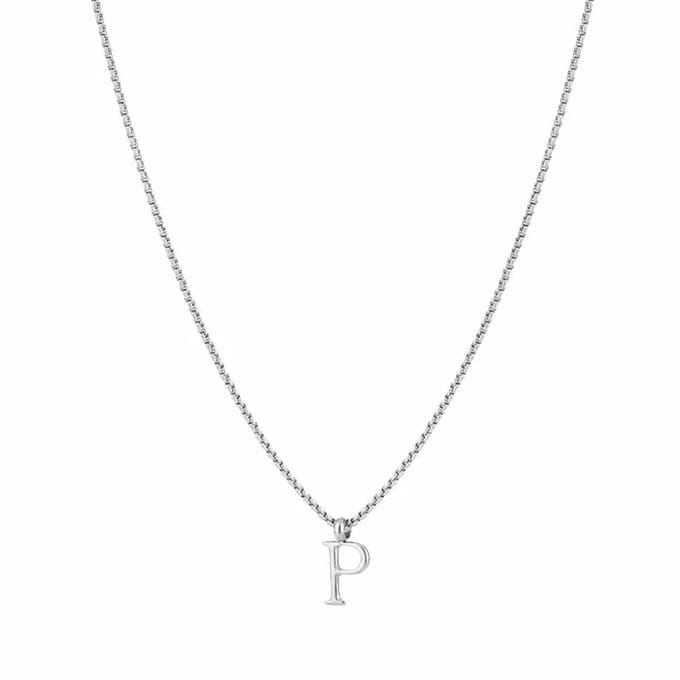 Bijoutheek Collier Letter P Zilver