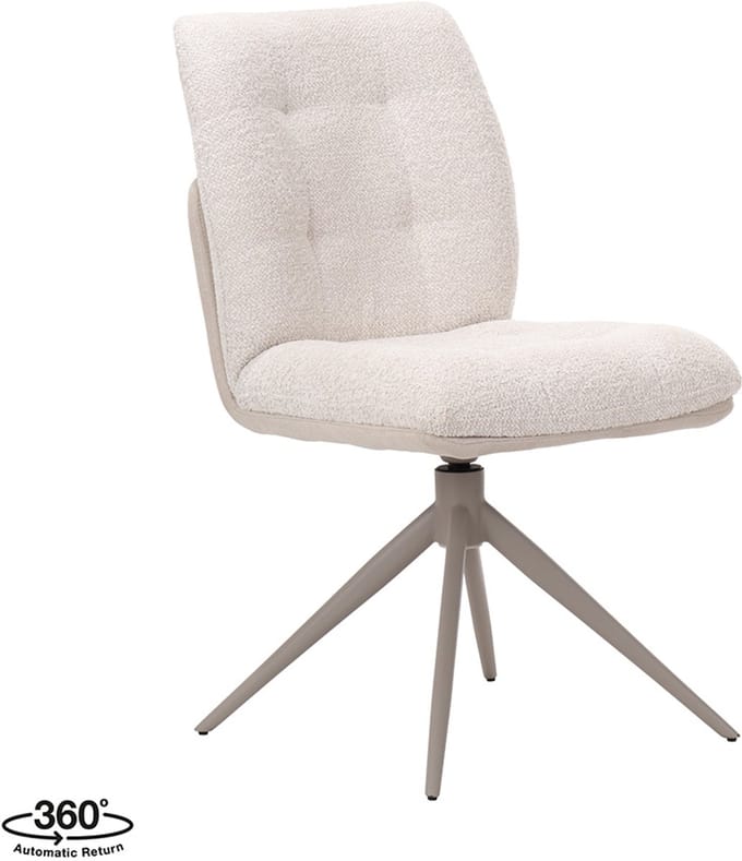 LABEL51 No Way Eetkamerstoel - Naturel - Superb - Taupe Metaal - Stoel - Normale eetkamerstoel