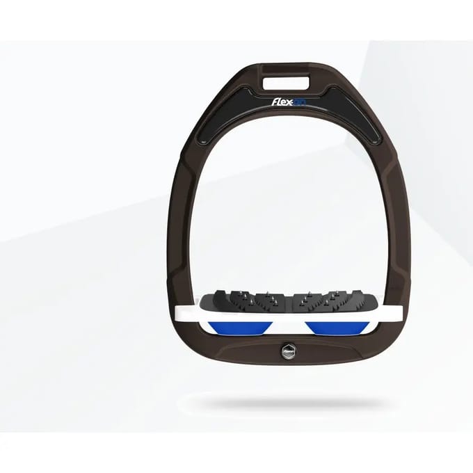 Ultra Grip Ingelijnde Stirrup Bruin/Wit/Blauw Flex-On Green Composite