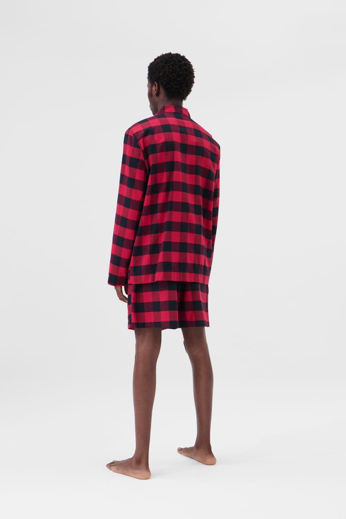 Tekla Unisex Flannel, Pyjamas Shorts Red Gingham Maat: M | Nachtmode Outlet | Unisex | Rood