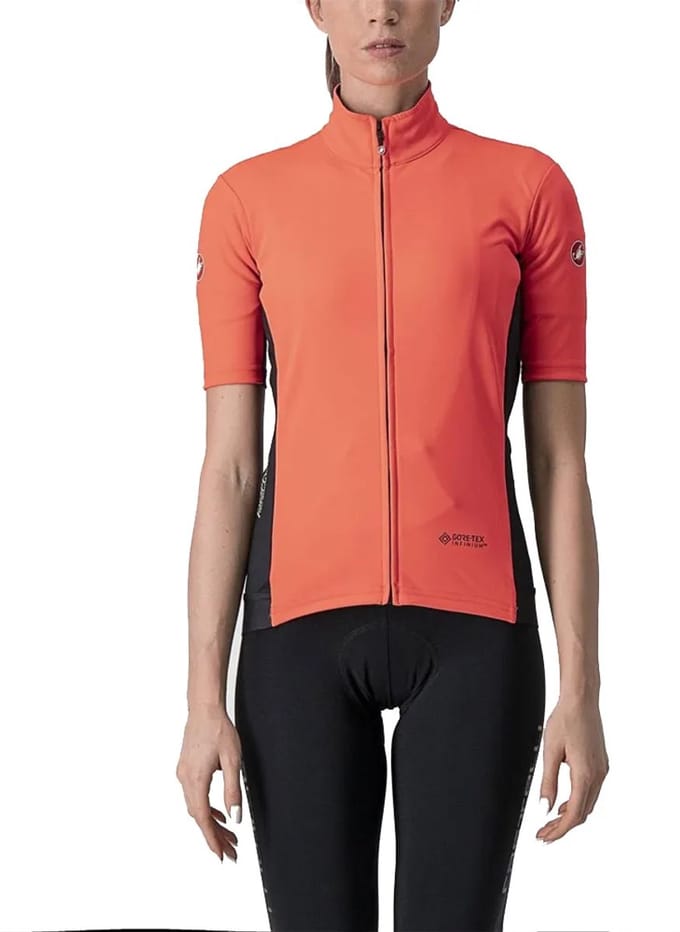 Castelli Perfetto Light Ros Gore-tex Infinium™ Windstopper® Korte Mouw Wielertrui Rood S Vrouw