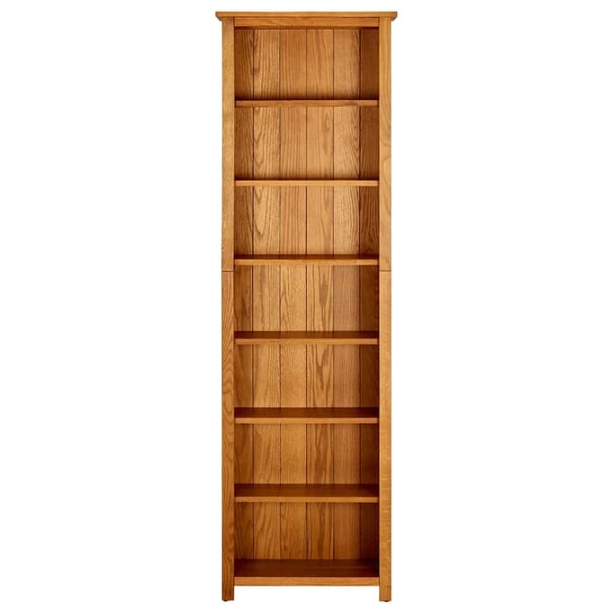 vidaXL - Boekenkast - met - 7 - schappen - 60x22x200 - cm - massief - eikenhout