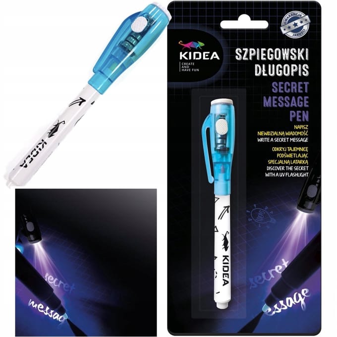 Kidea Spionage Pen met UV LED Lamp - Blauw