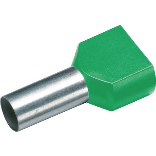 Cimco 187727 Dubbele adereindhulzen 6 mm² Deels geïsoleerd Groen 100 stuk(s)