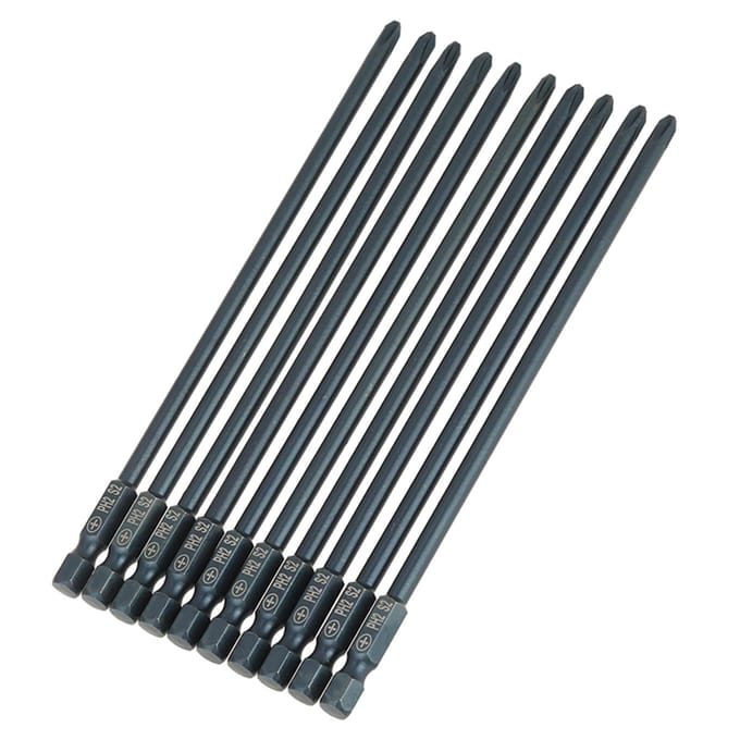 10 stuks S2 Staal Kruiskop PH2 Schroevendraaierbits Set 1/4 inch Zeskantschacht 150mm Gereedschap