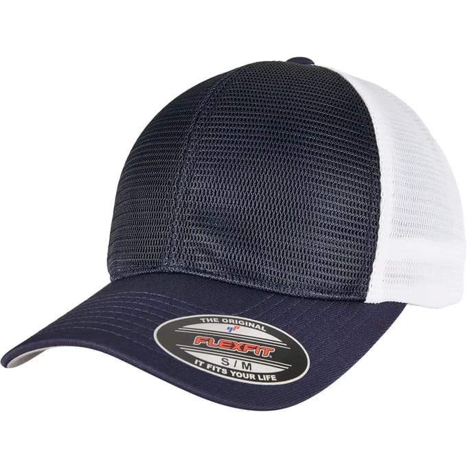Urban Classics - 360 OMNIMESH 2-TONE Flexfit pet - S/M - Blauw/Wit