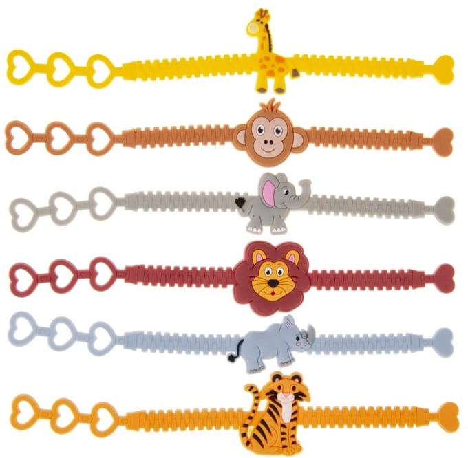LG-Imports Bracelet Wild Animals set of 12 pcs.