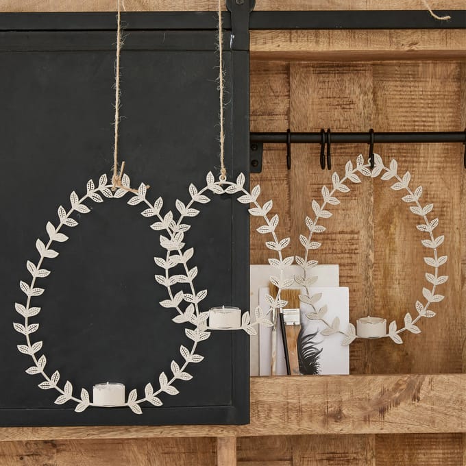LOBERON Hangwindlicht set van 3 Guelph antiekwit