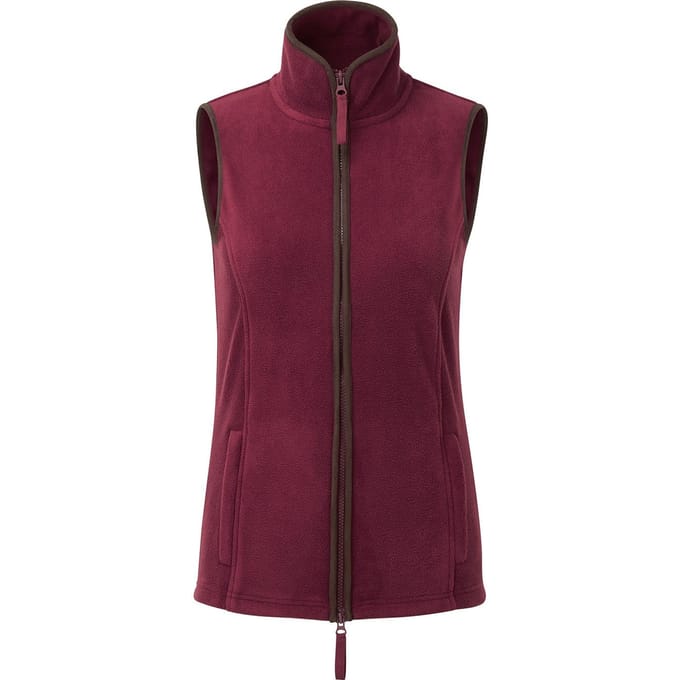 Premier Dames Artisan Fleece Gilet (Bordeaux/Bruin)