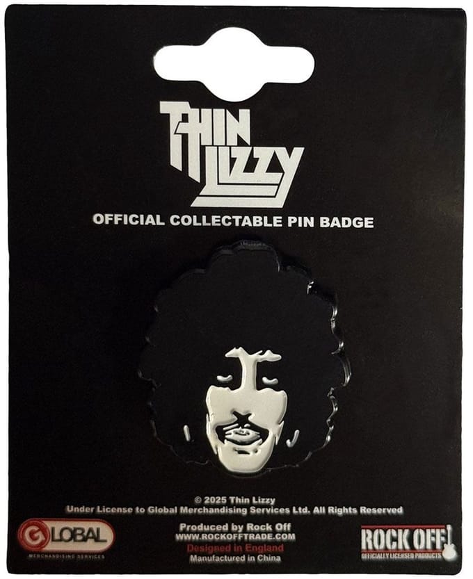 Thin Lizzy - Phil Portrait Pin - Zwart