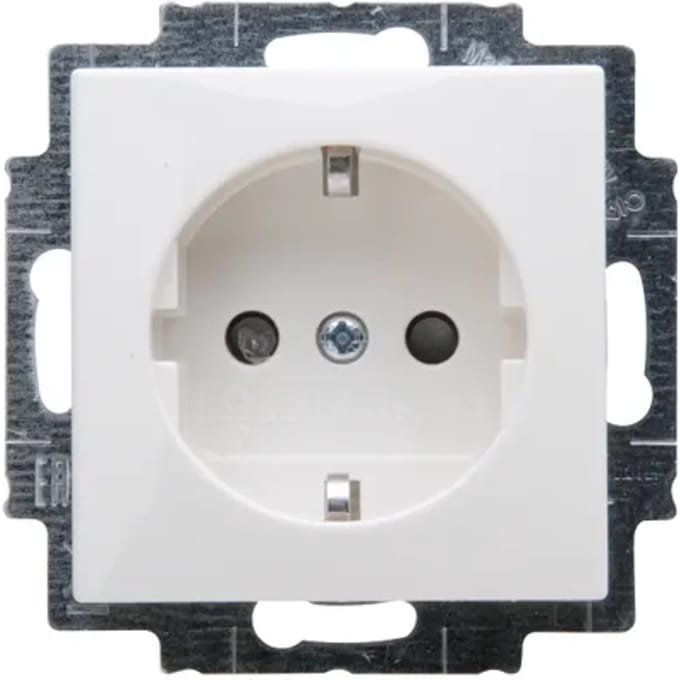 Busch Jaeger Inbouwstopcontact Balance Met Aarde (randaarde) 1-polig Wit Ip20