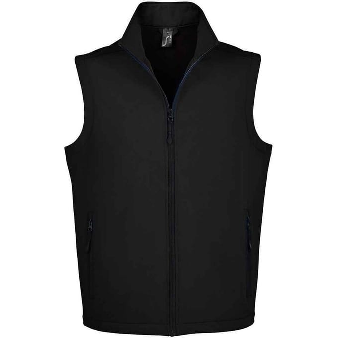 SOLS Heren Race Softshell Body Warmer (Zwart)