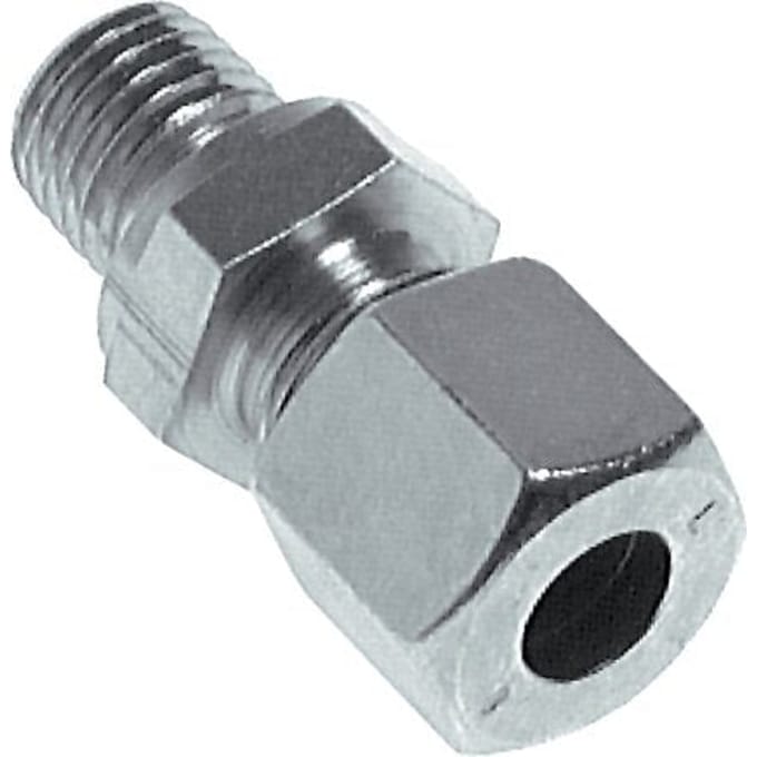 12LL & R3/8'' Verzinkt Stalen Rechte Snijringkoppeling Buitendraad 100bar ISO 8434-1 [2 Stuks]