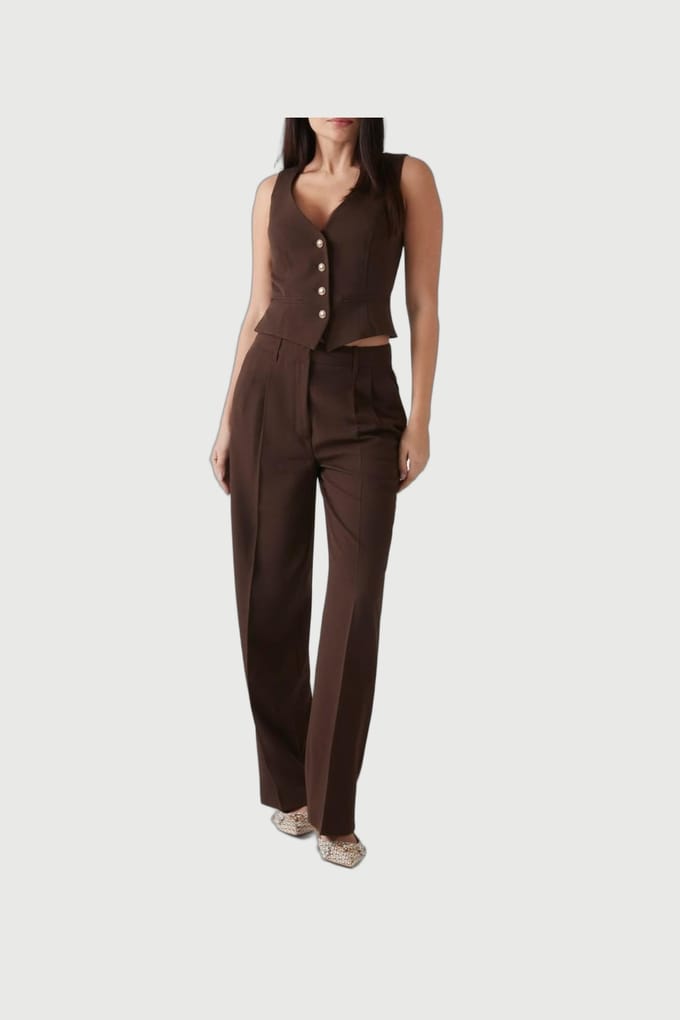 GUESS  Eco Matea Suit Vest Regal Brown Multi Taglia: M | Gilet Outlet | Donna | Marrone