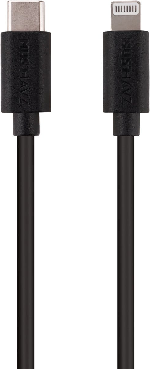Musthavz to Go USB-C naar Lightning Kabel 1.0 Meter – Zwart