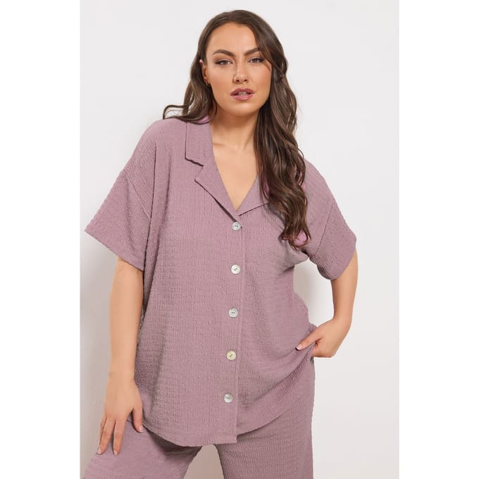 Yours Roze Overhemd Met Structuur Size 42