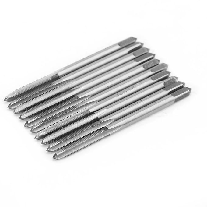 10 stuks Metrische Schroefdraad Machine Tap HSS Rechte Groef Tapping Tool M3 M8 M10 M12M3x0.5 gray