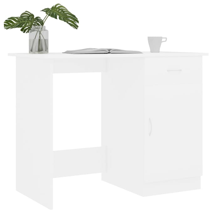 vidaXL - Bureau - 100x50x76 - cm - bewerkt - hout - wit