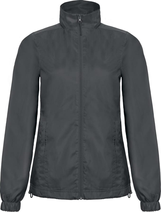 B&C Dames/dames ID.601 Douchebestendig Windbrekerjasje met kap (Donkergrijs)
