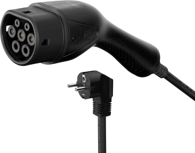 Deltaco e-Charge Cable Schuko - Laadkabel voor Elektrische Type 2-Voertuigen - 6 tot 16A - 3,5 kW