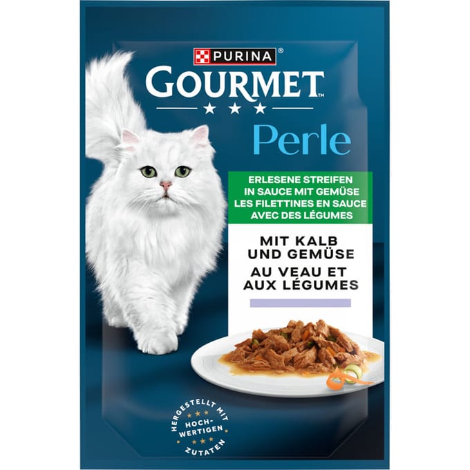 50% Korting! 2 x 26 x 85 g Gourmet Perle natvoer voor katten 52 x 85 g  - Kalf & Groenten 2 x (26 x 85 g)