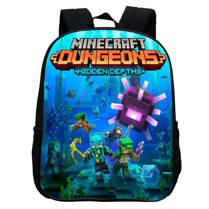 Bedrukte Kleuterschooltas, Cartoon Minecraft 12-Inch Rugzak, Licht En Casual 12inch backpack blue