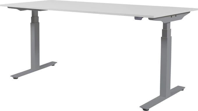 Zit Sta Bureau - Plus Elek 180x80 krijtwit - alu frame